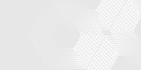 Hexagon white gray wave light technology texture background. Abstract big data digital concept illustration abstract