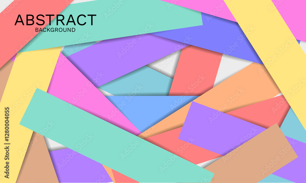Poster dynamic pastel overlapping rectangle shapes abstract modern background