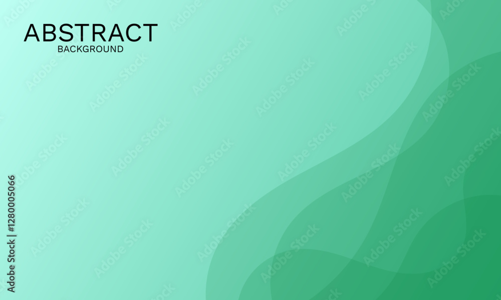 Poster elegant green abstract background with smooth dynamic curves