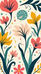 Flat floral pattern design