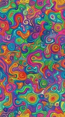 Groovy backgrounds Twisted and distorted textures in trendy retro psychedelic style with a hippie 70s aesthetic