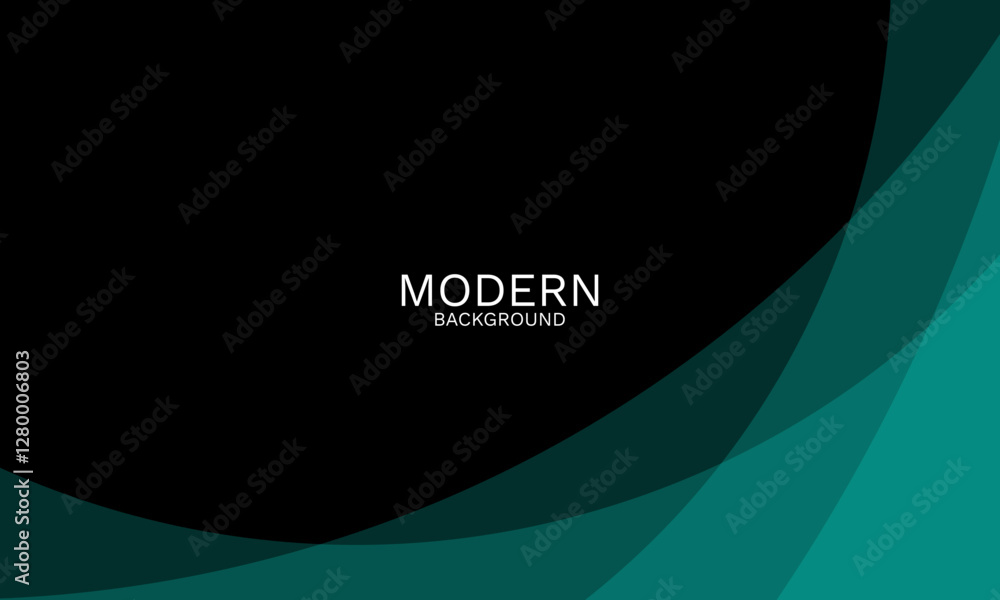 Aufkleber elegant green and dark abstract background with smooth dynamic curves