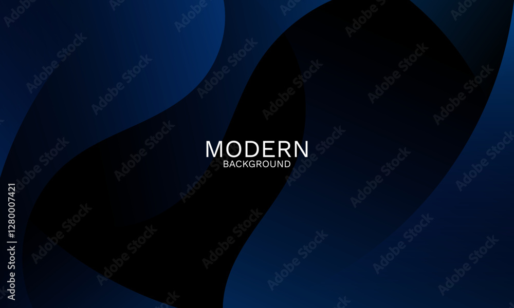 Poster elegant navy blue abstract background with smooth dynamic curves