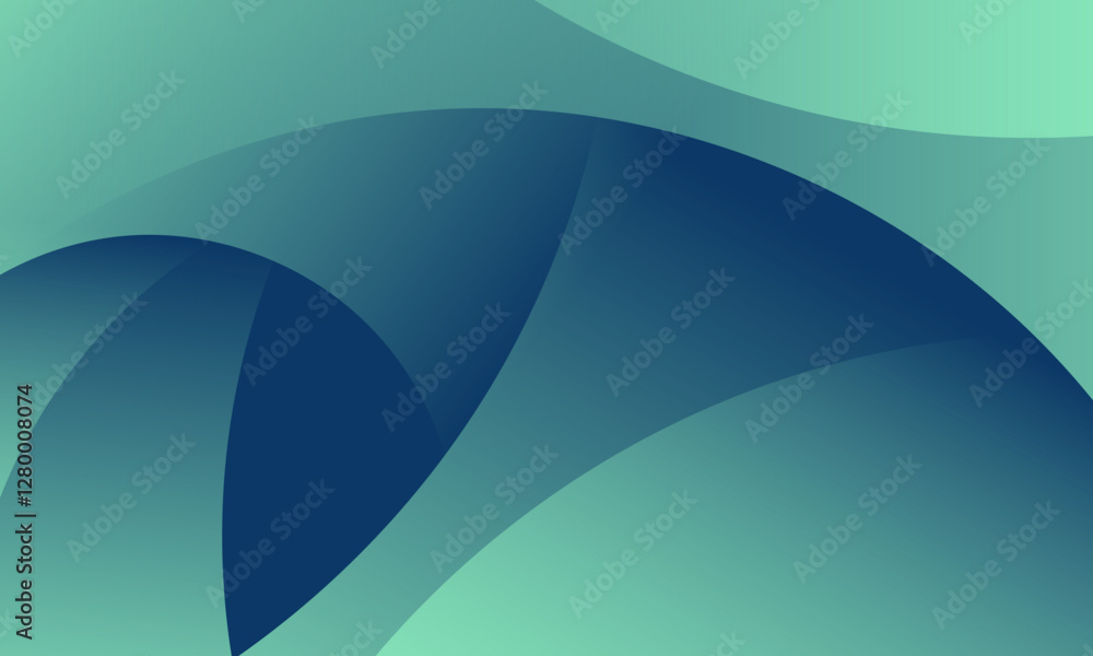 Poster elegant dark green abstract background with smooth dynamic curves