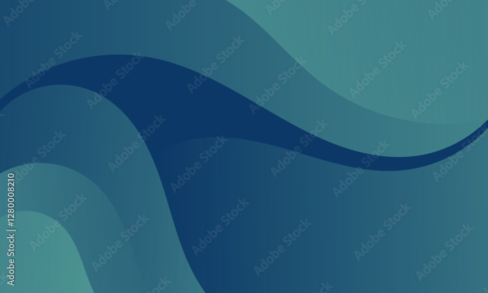 Poster elegant dark green abstract background with smooth dynamic curves