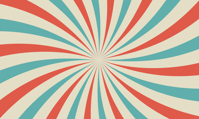 retro starburst or sunburst background vector pattern with a vintage color palette