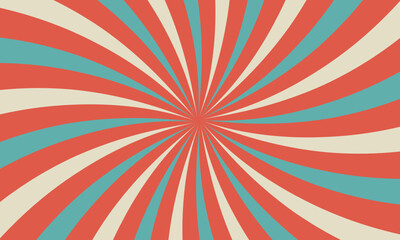 retro starburst or sunburst background vector pattern with a vintage color palette