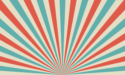 retro starburst or sunburst background vector pattern with a vintage color palette