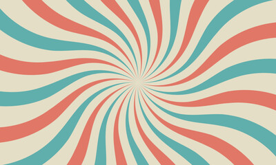 retro starburst or sunburst background vector pattern with a vintage color palette