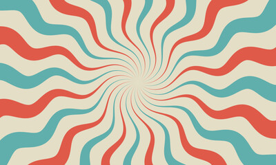 retro starburst or sunburst background vector pattern with a vintage color palette