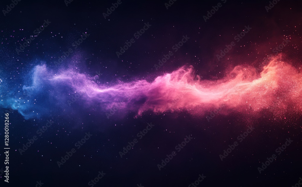 Aufkleber colorful cosmic nebula with bright stellar clouds and dazzling starry background in deep space image
