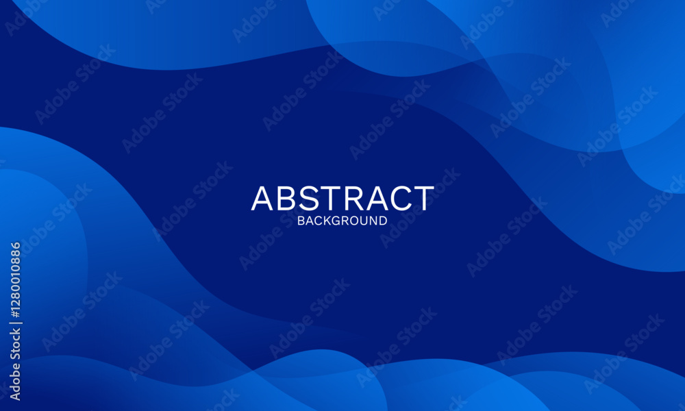 Aufkleber elegant deep blue abstract backdrop with flowing gradient waves