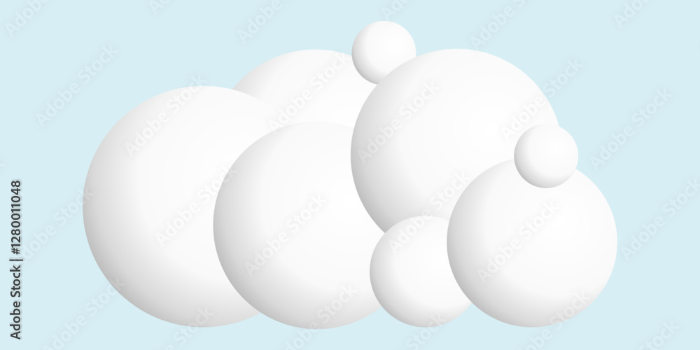 Poster abstract minimalistic geometric composition with spheres and soft shadow