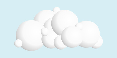 Minimalistic rendering of abstract geometric cloud with subtle shading