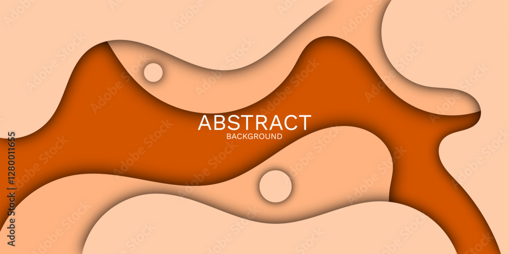 Poster fluid orange tones - abstract background with rounded shapes design