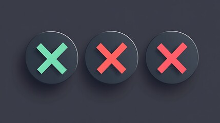 Obraz premium Reject Buttons Interface Dark Background