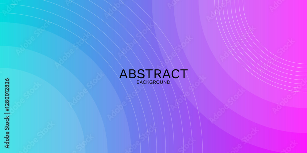 Poster gradient background with curved lines in trendy vibrant color scheme
