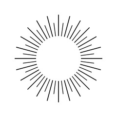 Minimalist Concentric Burst Illustration with Empty Circle Space
