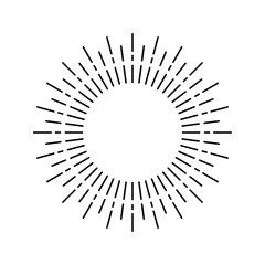 Minimalistic burst design with short lines radiating from circular space