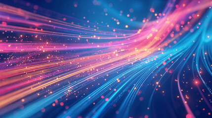 Fototapeta premium Vivid Abstract Light Trails with Bokeh Effect in a Dynamic Background