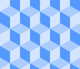 Abstract geometric pattern with blue cubes in isometric view background