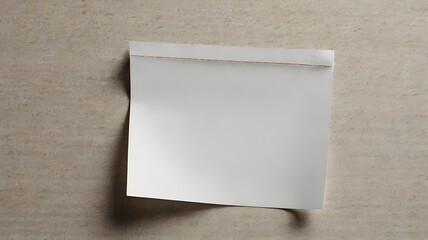 Minimalist Sticky Note with Adhesive Tape on Blank White Background