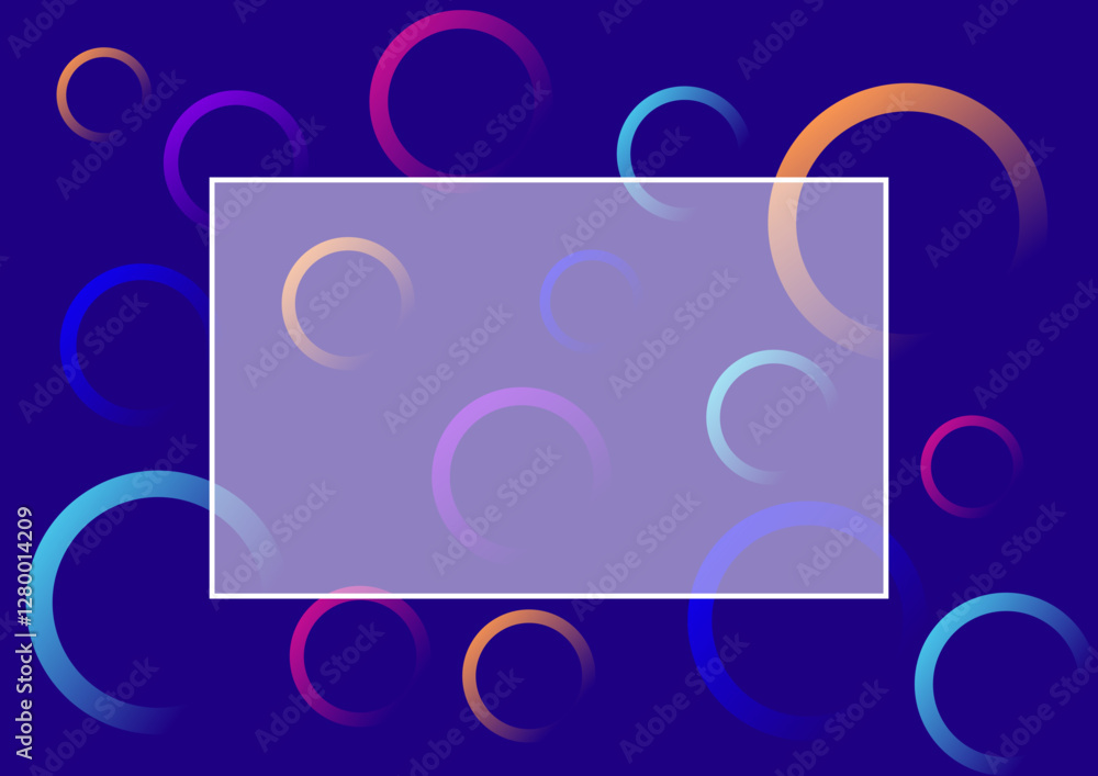 Poster abstract gradient circles with modern frame for text presentation template