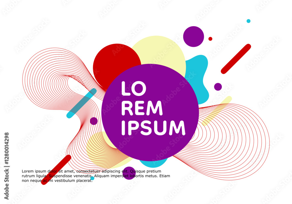 Poster dynamic abstract vector design with fluid shapes and curved lines background