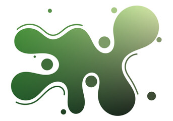 Ethereal organic arrangement of minimalist shapes in verdant greens