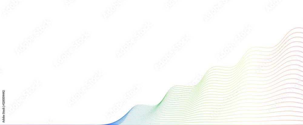 Poster gradient waveform, a spectrum of color and minimalist design elements
