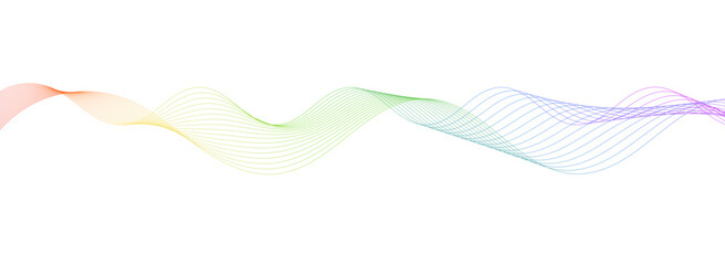 Fototapeta premium Colorful wave lines illustration on white background for diverse usage