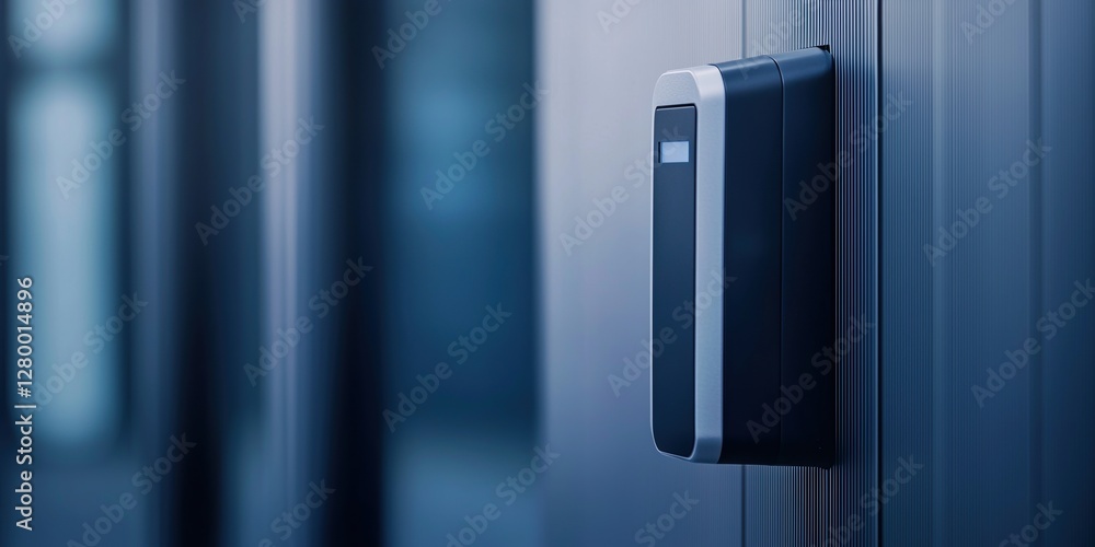 Poster border security inspection concepts. smart access control device mounted on a modern wall.