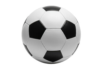 Obraz premium A classic black-and-white soccer ball with pentagonal and hexagonal patterns, isolated on a white background