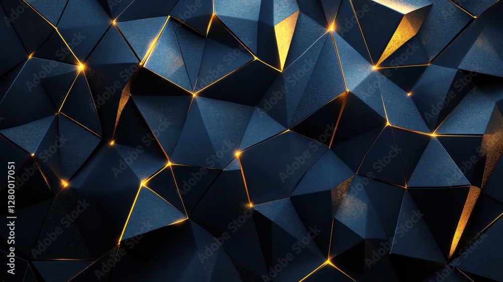 Poster abstract geometric background with shiny edges and dark tones
