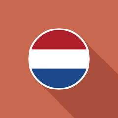 Flag of Netherlands. Netherlands circle flag logo icon computer vector illustration design