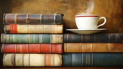 Naklejka premium A Hot Coffee Cup on a Glass Surface 