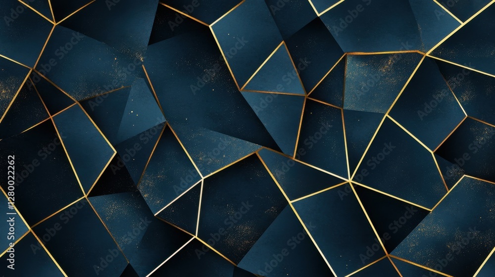 Aufkleber abstract geometric background with dark colors and golden lines