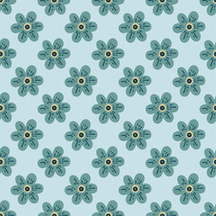 Hand drawn flowers. Seamless vector pattern for fabric, background