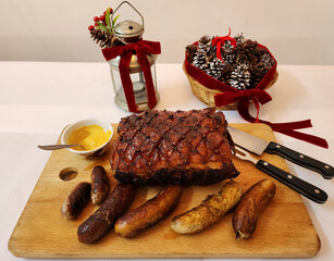 Our all time favourite Christmas Eve's meal. Honey Glazed Gammon and Sausages. Homemade with love for all family members reunion dinner