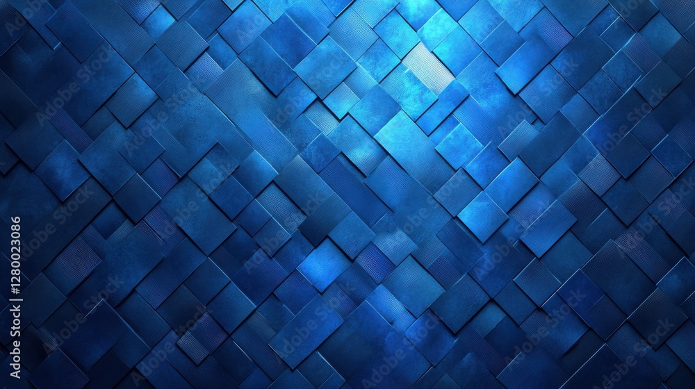 Poster abstract blue textured background with geometric shapes and depth