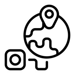 Global Link Line Icon