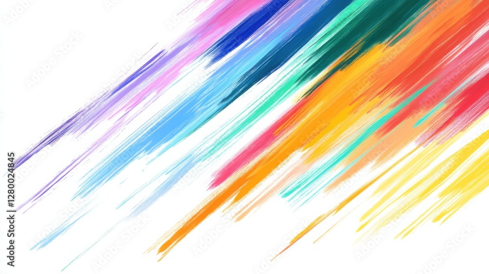 Poster colorful abstract brush strokes creating dynamic artistic background