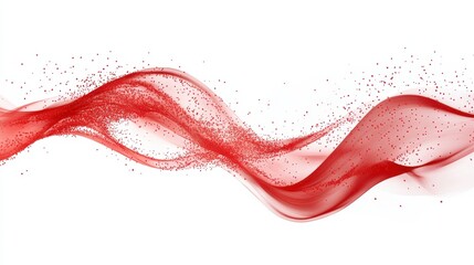Flowing Red Wave Abstract with Sparkles and Light Effects