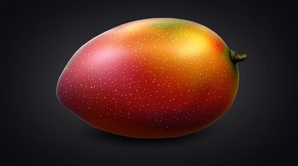 Ripe mango on black background, food photography