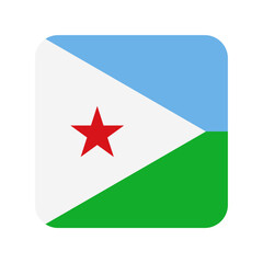 Flag of Djibouti. Djibouti rounded square flag icon digital vector illustration