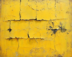 Obraz premium Cracked yellow paint texture