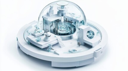Futuristic transparent dome structure showcasing advanced technology and design elements