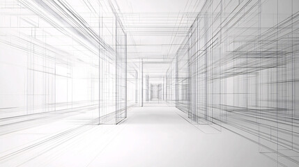 Fototapeta premium Ultra-thin wireframe structures, digital elegance, abstract futuristic minimal design