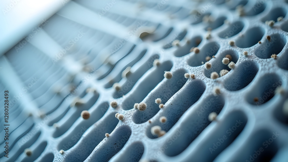 Poster microscopic world: a mesmerizing view of cellular structures, revealing intricate details and organi
