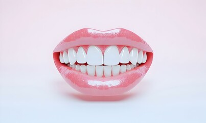 Bright smile showcasing healthy white teeth, inviting expression, close-up view emphasizing dental care and personal confidence.